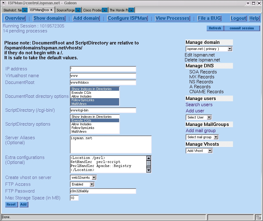Managing Virtual Hosts